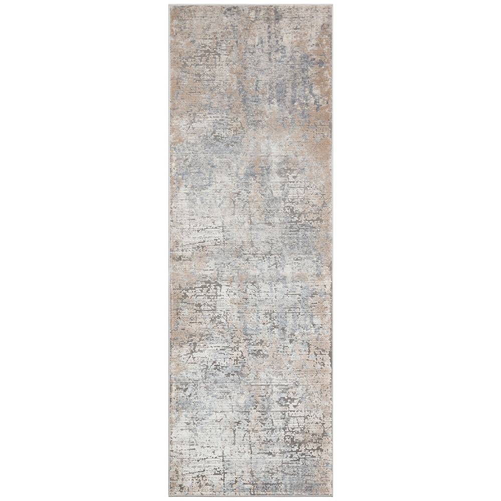 Luzon Abstract Runner Rugs By Concept Loom LUZ801 in Blue Taupe